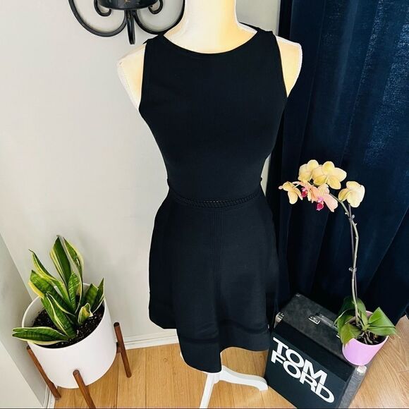 French Connection Tia Tobey Flare Dress, Little Black Dress, Black, Size 2 NWT - Picture 8 of 15